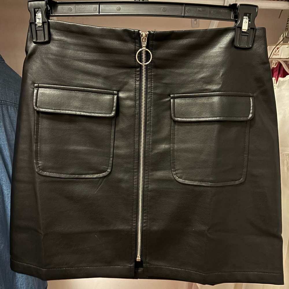 Black Leather Mini Skirt
